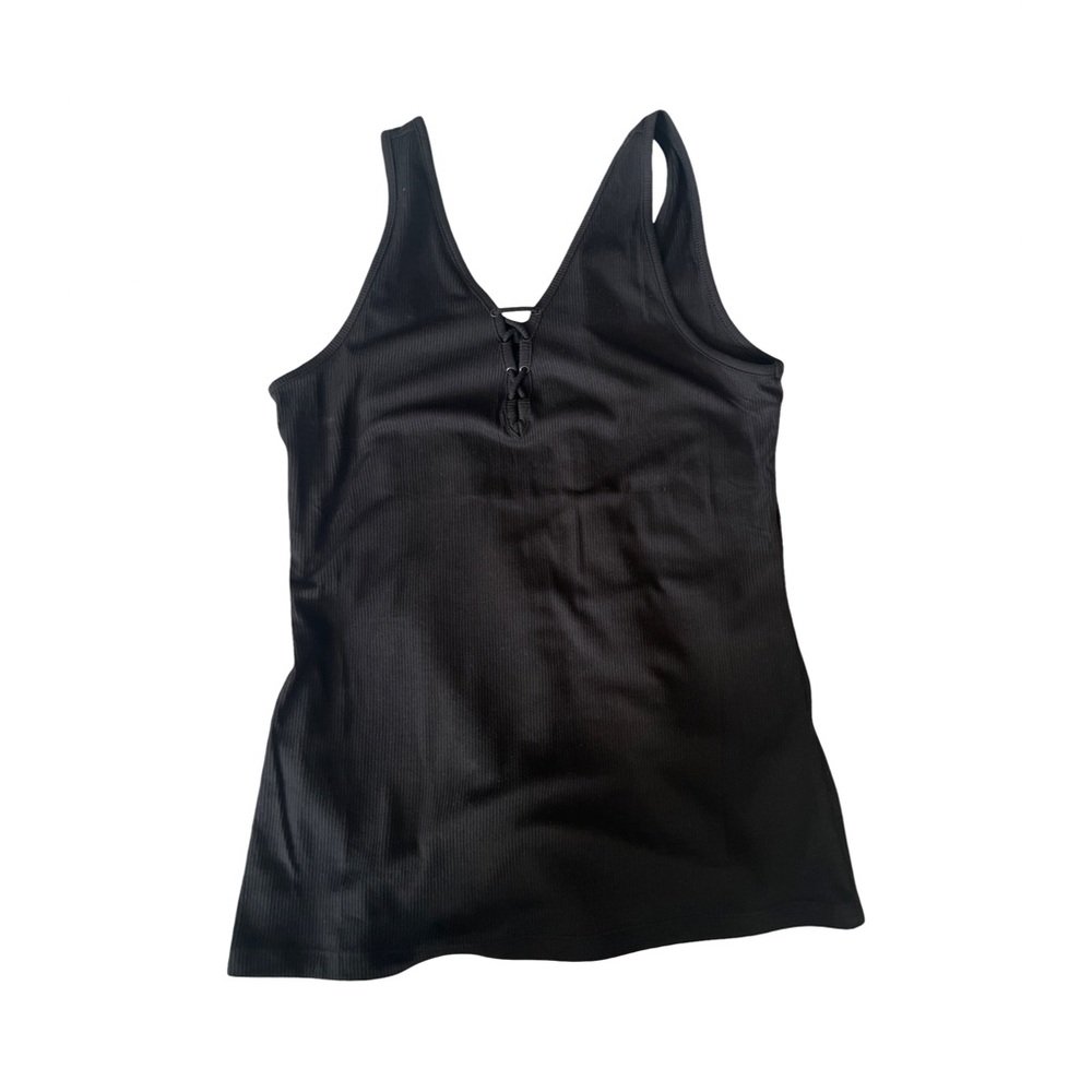 Doe & Rae Black V-Neck Tank Top